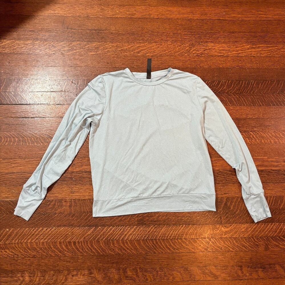 Lukka Lux Women’s Blue Crew Neck Long Sleeve Lightweight Top Size Small